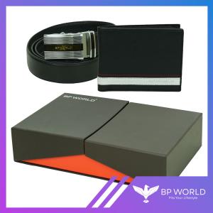 BP WORLD Gift Set Songkran Day เข็มขัด BE1252 ดำ / กระเป๋าธนบัตร WL18-01 ดำ